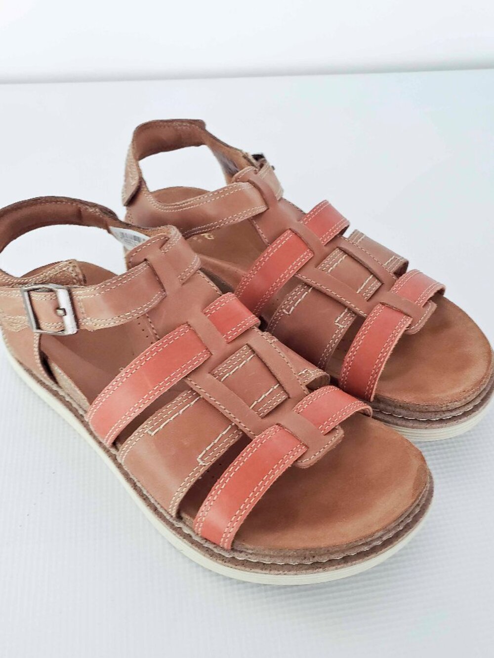 Clarks Artisan ARWELL SUN Tan Combination Leather Sandals 8M